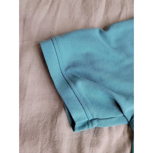 Lands End Mens XL Polo Shirt Red Light Blue Solid Cotton Casual USA VTG 90s - Picture 9 of 13